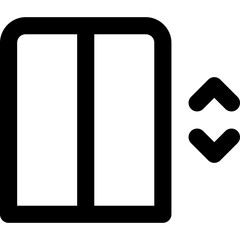 Elevator in outline icon. Lift, door, hotel, office, mall