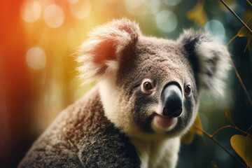 a cute koala with a blurred background