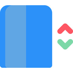 Elevator in flat icon. Lift, door, hotel, office, mall