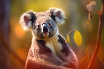 Wandaufkleber a cute koala with a blurred background © imur
