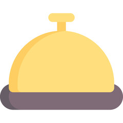 Hotel bell in flat icon. Receptionist, hotel service