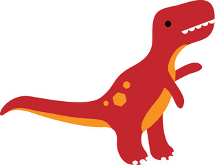 Trex dinosaur cartoon. Children's dinosaur illustration.