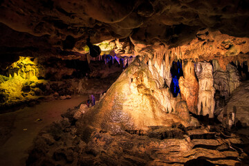 Beautiful scenic view of an underground cavern