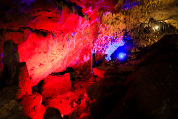 Beautiful scenic view of an underground cavern