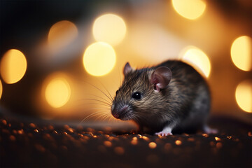a little mouse with a blurry background