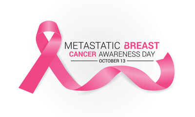 Metastatic Breast Cancer awareness day is observed every year on October 13.Banner, poster, card, background design template.