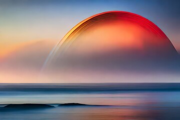 rainbow over the sea Generated Ai