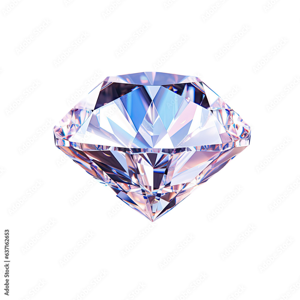 Poster large diamond on transparent background reflective background with numerous smaller diamonds scatter