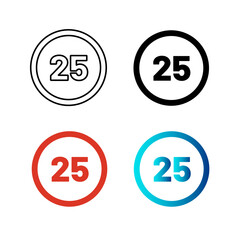 Abstract Speed Limit 25 Silhouette Illustration