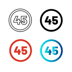 Abstract Speed Limit 45 Silhouette Illustration