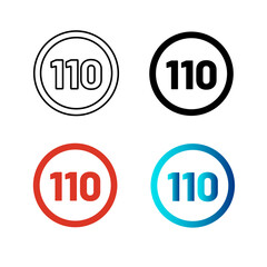 Abstract Speed Limit 110 Silhouette Illustration