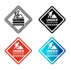 Obraz premium Abstract Under Construction Silhouette Illustration