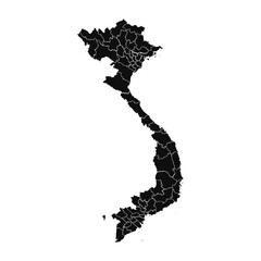Fototapeta premium Abstract Vietnam Silhouette Detailed Map