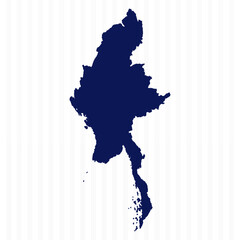 Flat Simple Myanmar Vector Map
