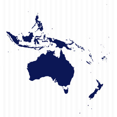 Flat Simple Oceania Vector Map