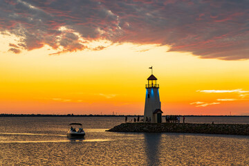 Beautiful sunset landscape of Lake Hefner