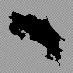 Transparent Background Costa Rica Simple map