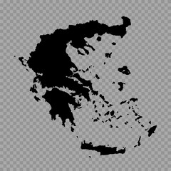 Transparent Background Greece Simple map