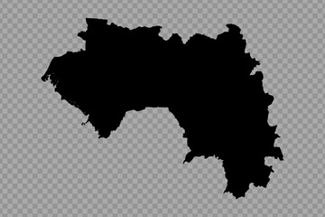 Obraz premium Transparent Background Guinea Simple map
