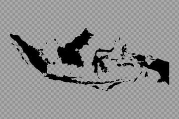 Transparent Background Indonesia Simple map