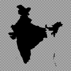 Transparent Background India Simple map