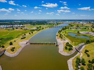 Aerial view of Oklahoma River landscape