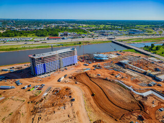 Aerial view of a construction site