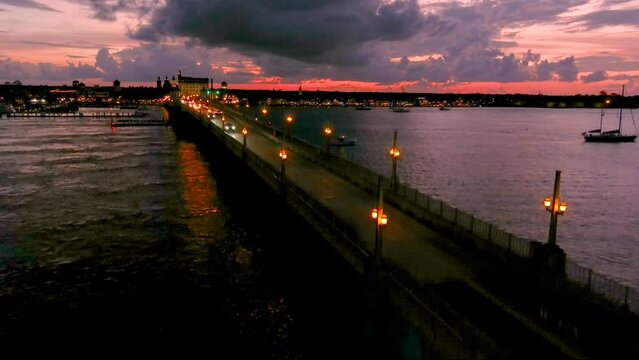 St Augustine FL Lion Bridge Eve Rise Up Aerial