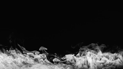 Steam background. Mist cloud. Dry ice. Defocused transparent white smoke texture wave spreading on...