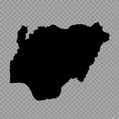 Transparent Background Nigeria Simple map