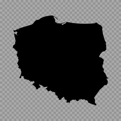 Transparent Background Poland Simple map