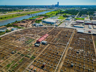Aerial view of Western Livestock Commission of Stockyards City