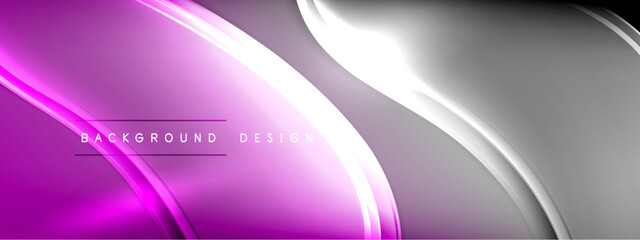 Vector abstract background - liquid transparent bubble shapes on fluid gradient with shadows and light effects