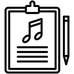 Songwriter icon often used in design, websites, or applications, banner, flyer to convey specific concepts related to music and multimedia