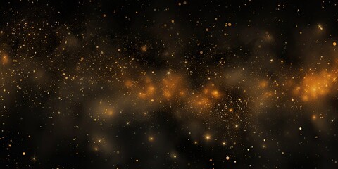 Obraz premium Celestial elegance. Glowing starlight on black. Golden sparkle. Glittering night in cosmos. festive radiance. Magical light and sparkles