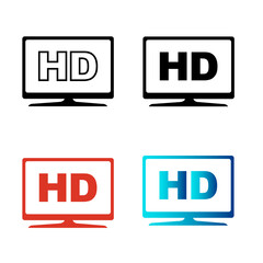 Abstract HD Monitor Silhouette Illustration