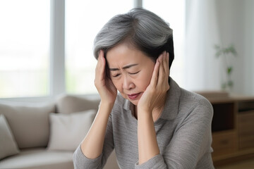 Woman having a headache (AI Generated) 