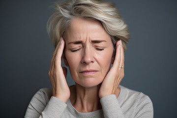 Woman having a headache (AI Generated) 