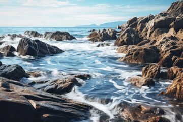 Landscape with water and rocks (AI Generated) 