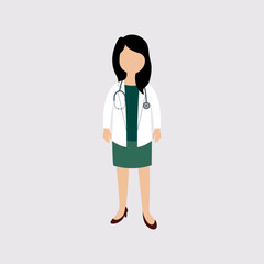 Fototapeta premium Woman doctor flat design vector illustration