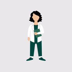 Woman doctor flat design vector illustration