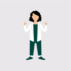 Woman doctor flat design vector illustration