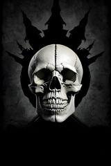 the Halloween skull flyer poster