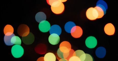Blur colour light abstract background with bokeh defocused lights