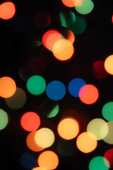 Blur colour light abstract background with bokeh defocused lights