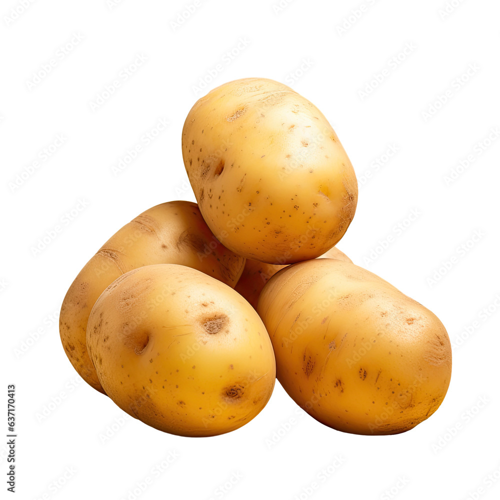 Wall mural Potatoes displayed on transparent background - Wall murals