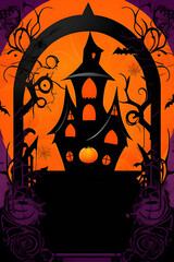 striking halloween flyer with a captivating orange and black color tone