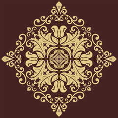 Elegant vintage vector ornament in classic style. Abstract traditional ornament with oriental elements. Classic vintage pattern