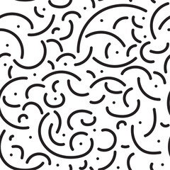 Doodle Line Art Seamless Pattern