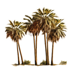 Obraz premium group of palm trees isolated on a white background